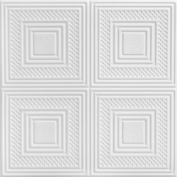 A La Maison Ceilings Nested Squares 20in x 20in 8Pack Plain White
